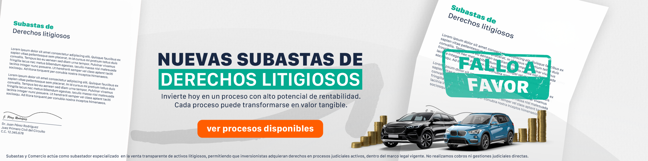 subastas procesos litigiosos